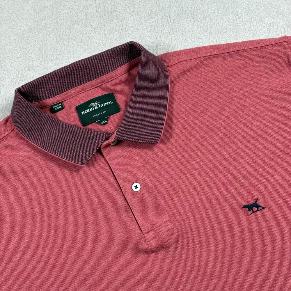 Rodd & Gunn Mens Sports Fit Polo Shirt 3XL Red Cotton Pique Short Sleeve Logo